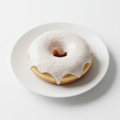 Soft yeast donut with smooth vanilla bean glaze