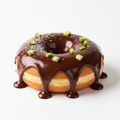 Vegan Chocolate Avocado donut on a clean white background