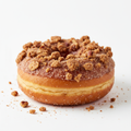 Vegan Cinnamon Crunch donut on a clean white background