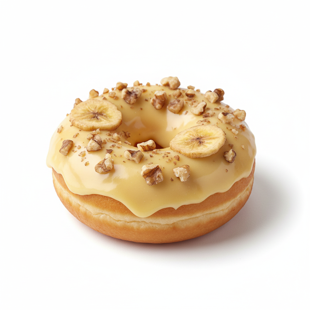 Mini Banana Nut Delight donut on a clean white background