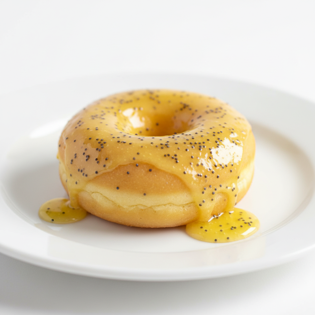 Mini Lemon Poppyseed Joy donut on a clean white background