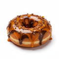 Vegan Orange Chocolate Swirl donut on a clean white background